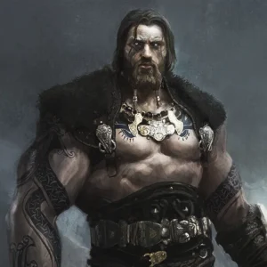 Powerful warrior with a sword