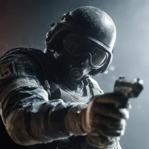 Rainbow Six Siege gameplay action scene with tactical operators