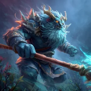 Beginner-friendly Dota 2 hero with game HUD