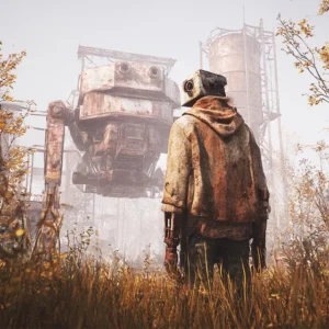 Rust game character exploring survival environment