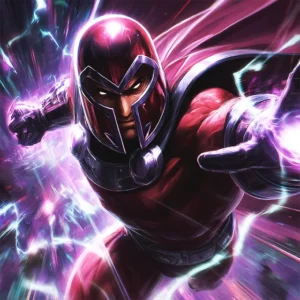 Magneto character artwork Marvel Rivals dynamic action pose
