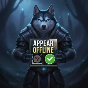 League of Legends client showing how to appear offline