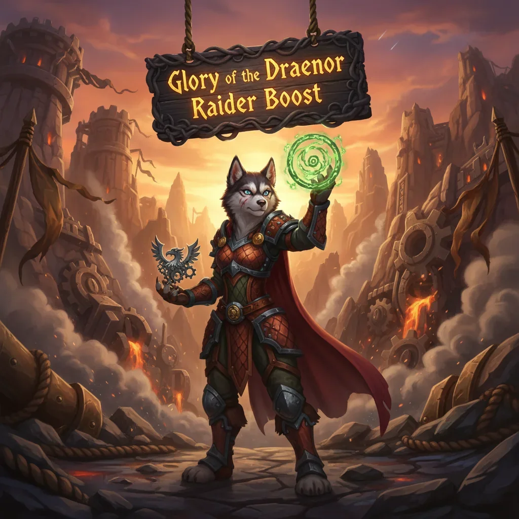 Draenor Raider achievements with Huskyboost logo