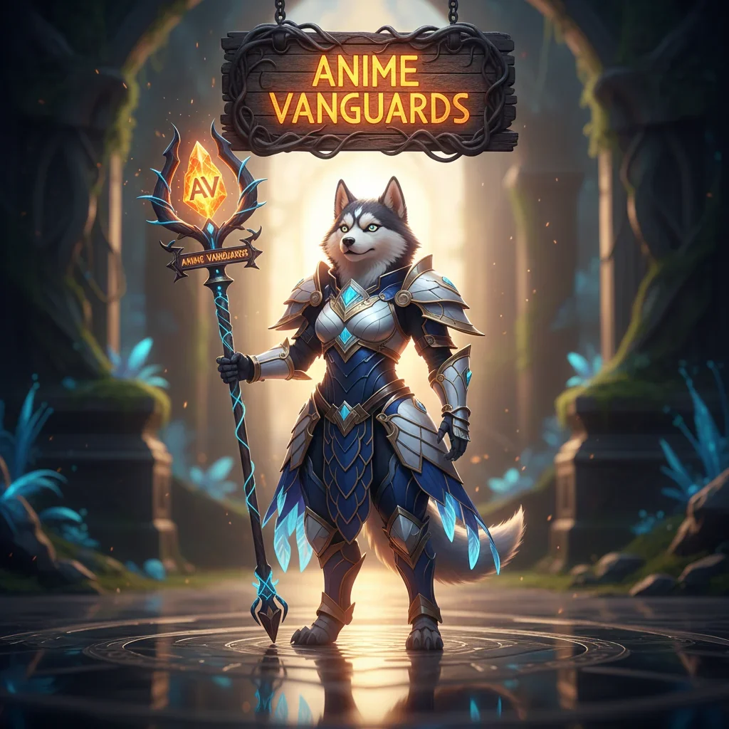 Anime characters in a dynamic pose, representing a team or vanguard, with a futuristic or magical setting background. The image should convey speed, power, and teamwork.