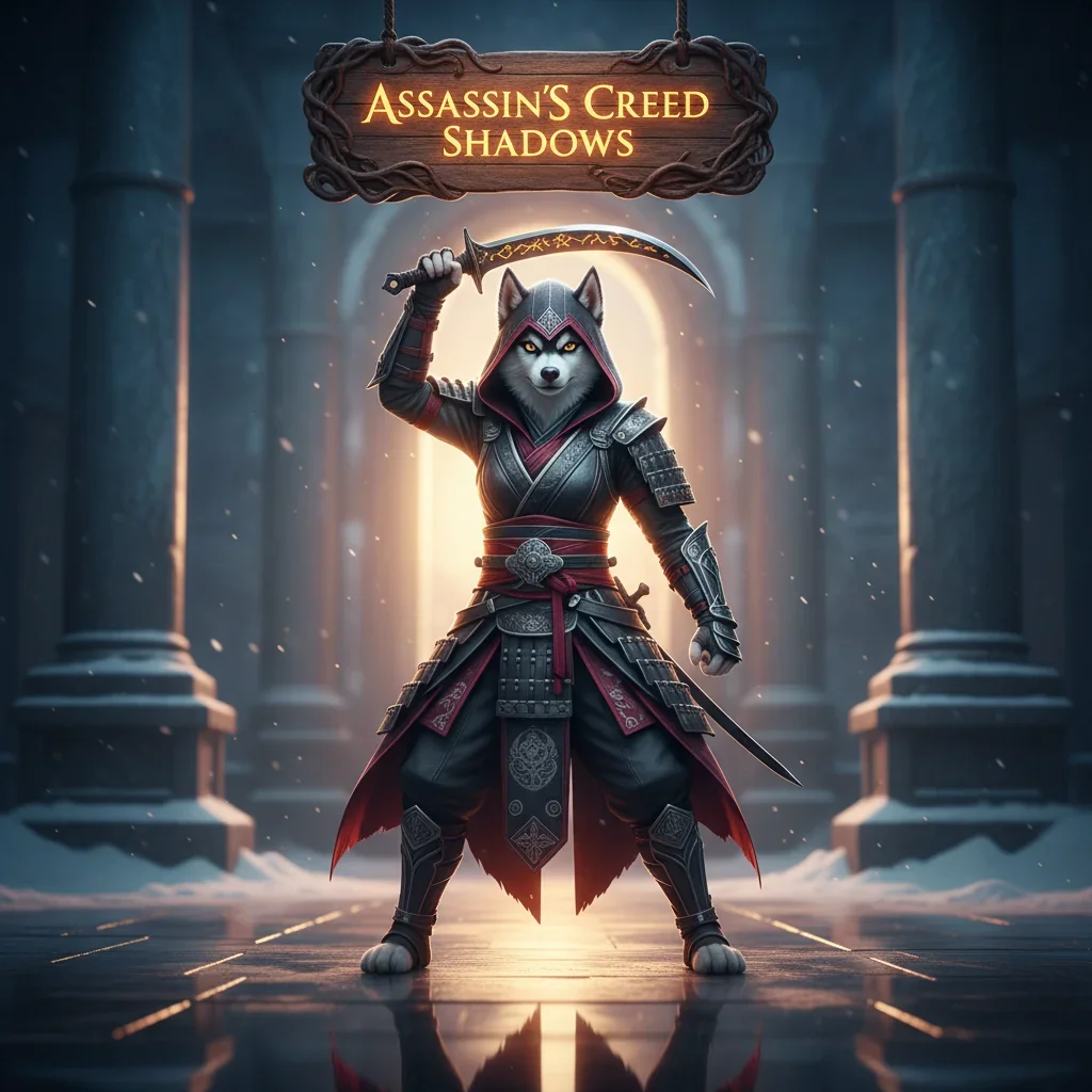 Two ninjas in stealthy poses, one with a katana and the other with a shuriken, in a moonlit Japanese setting, representing Assassin's Creed Shadows gameplay.