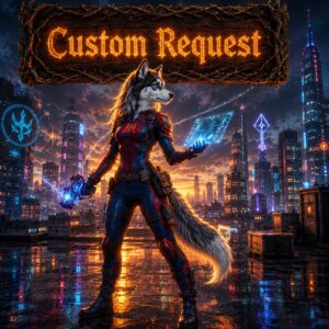 Custom Request Marvel’s Spider Man 2 artwork with futuristic superhero gaming service theme