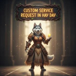 Hay Day custom service request form with farm background