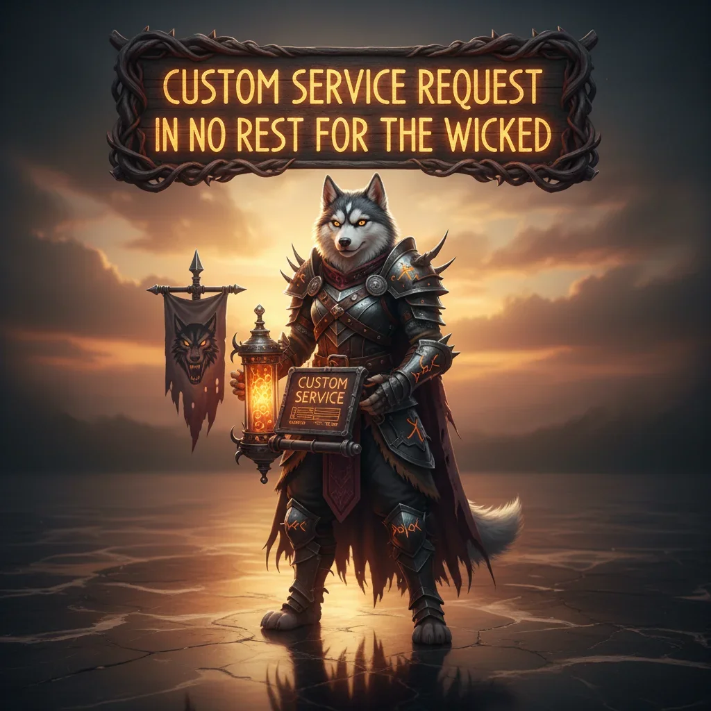 Custom service request for 'NO REST FOR THE WICKED' on Huskyboost.com