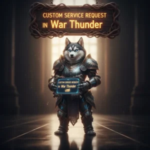 A player interacting with customer service in the game War Thunder, possibly about a custom request for a booster or specific in-game service.