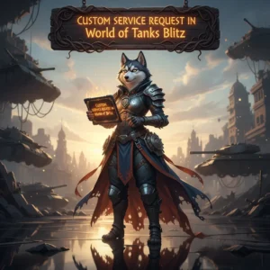 Custom service request in World of Tanks Blitz for Huskyboost.com, featuring tanks in battle