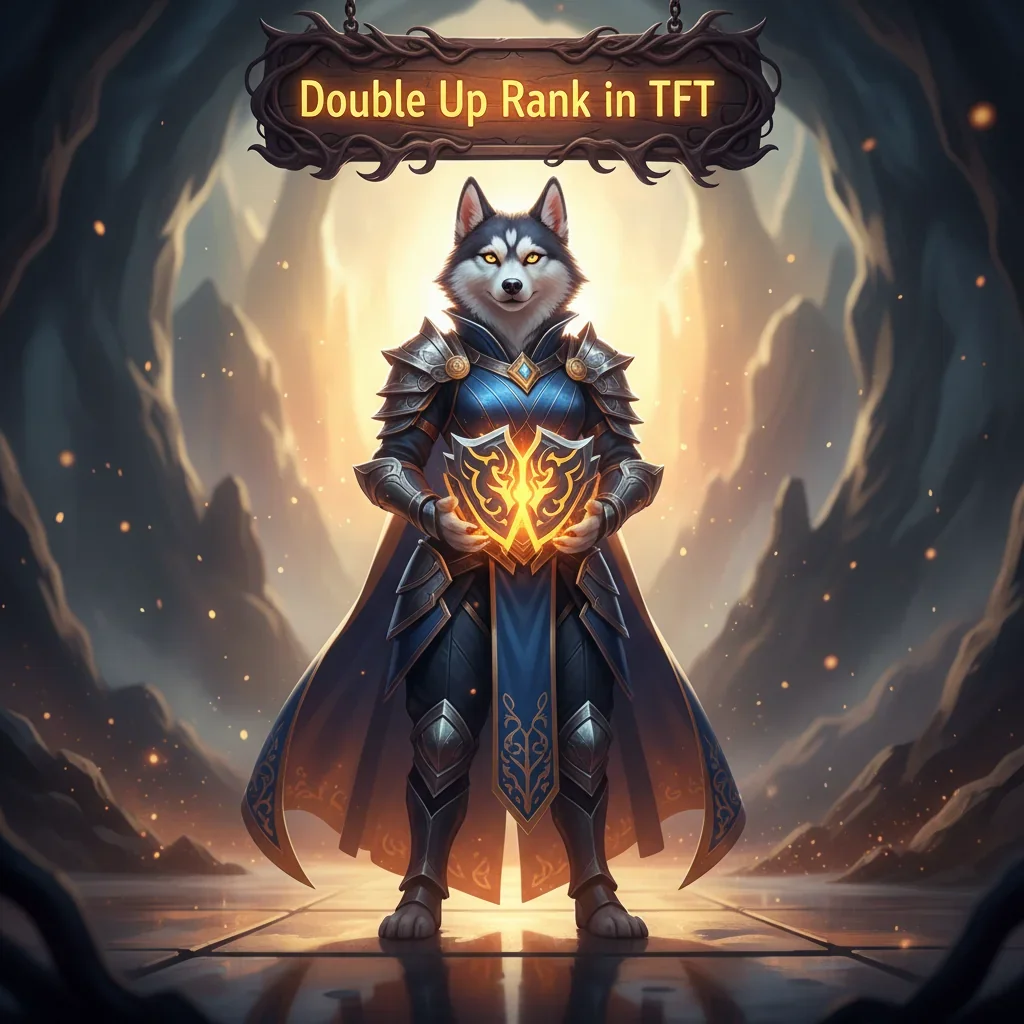 Teamfight Tactics Double Up mode victory screen showing two high-ranked players, illustrating a successful rank boost service from Huskyboost.