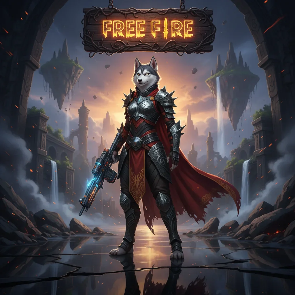 Free Fire character in action with 'Free Fire Boosting Services' logo
