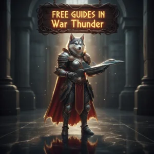 Free guides in War Thunder, featuring various military vehicles like tanks, planes, and ships in action.
