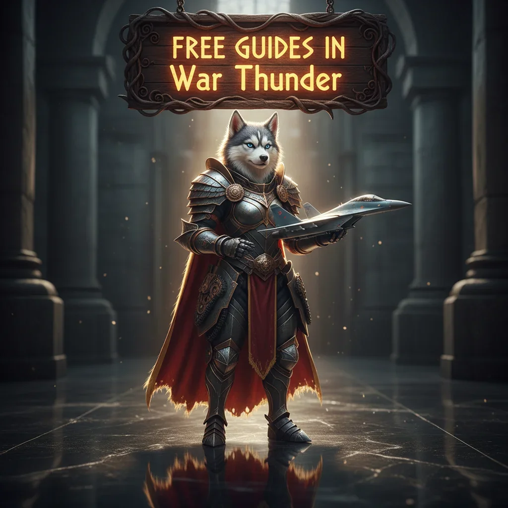 Free guides in War Thunder, featuring various military vehicles like tanks, planes, and ships in action.