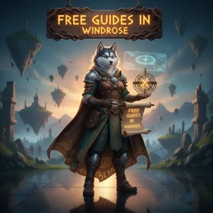 Image of a husky dog guiding a person through a snowy, mountainous landscape with a compass rose in the background, symbolizing free guides and direction.