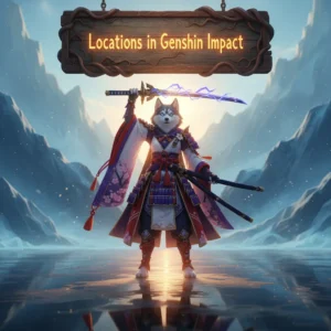 Genshin Impact characters exploring various in-game locations, showcasing boosting services for different regions and activities like Spiral Abyss, artifact farming, and character ascension.
