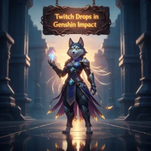 Genshin Impact Twitch Drops promotional image showing in-game rewards and characters