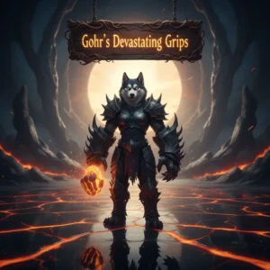 Gohr's Devastating Grips in Diablo 4, showing boosted damage and powerful fiery effects.