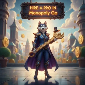 A person playing Monopoly Go on a mobile device, with a focus on strategic gameplay and hiring professional boosters.