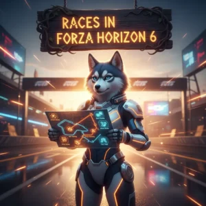 Forza Horizon 6 race car speeding on a dynamic track, representing a boost service.