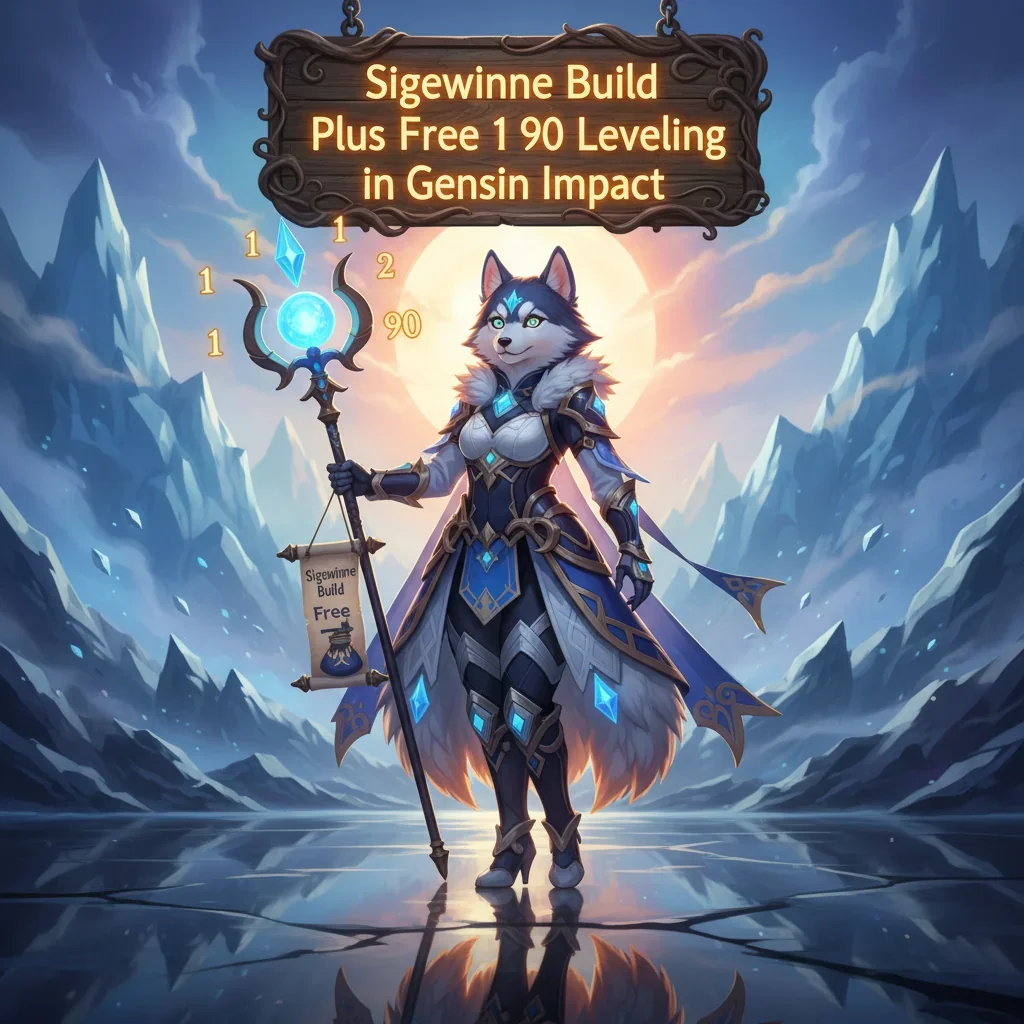Fantasy game-inspired artwork featuring an anthropomorphic husky character in a themed outfit, related to character development content.