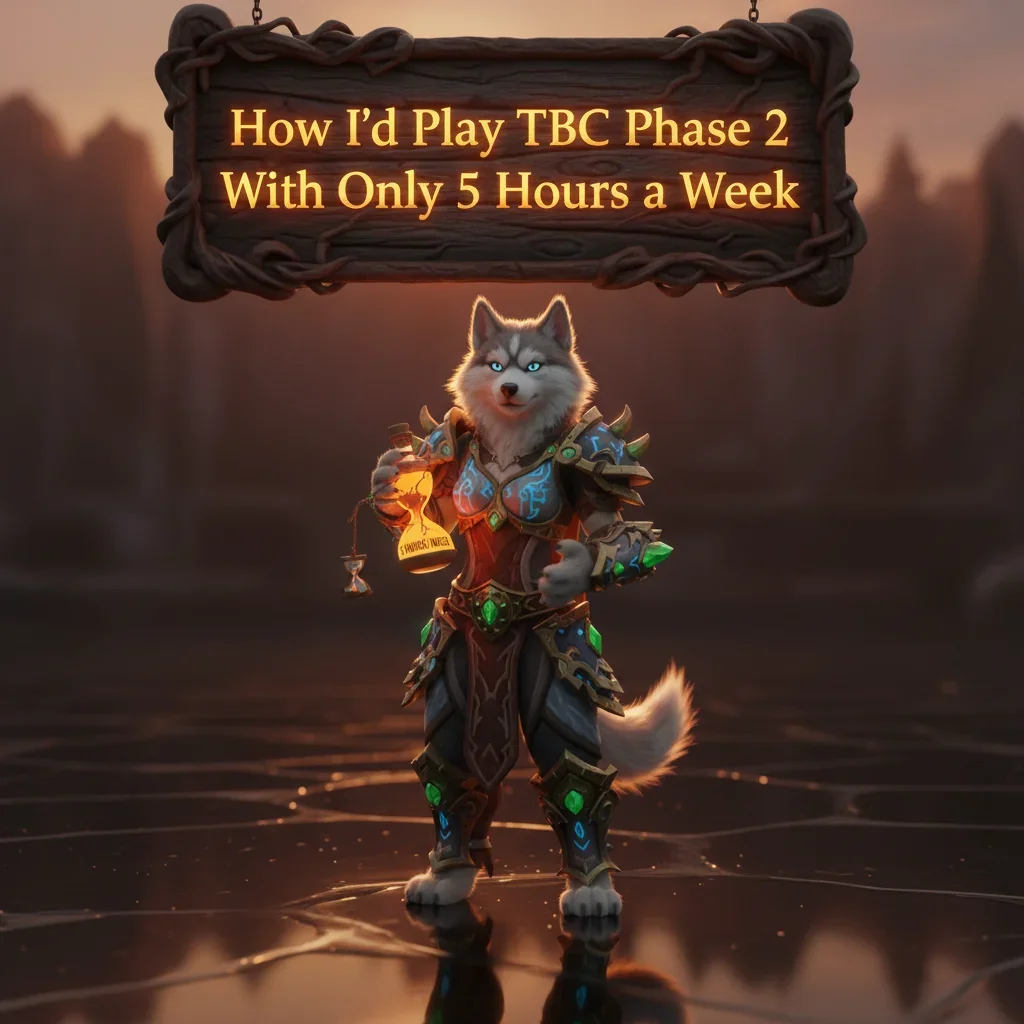Infographic showing optimal gear and progression paths for World of Warcraft TBC Classic Phase 2 for players with limited playtime.