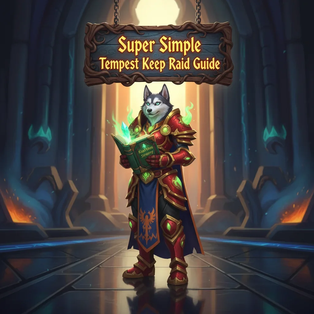 Group of players battling Kael'thas Sunstrider in Tempest Keep, a raid dungeon in World of Warcraft TBC Classic. The image shows various spell effects and character models engaging in combat.