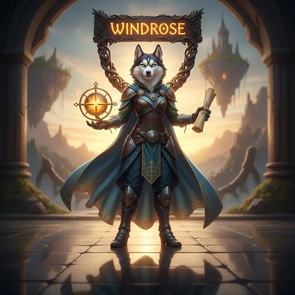 Windrose Boosting Services Logo showing a stylized compass rose with 'Windrose Boosting Services' text