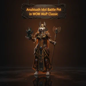 Fantasy game-inspired artwork featuring an anthropomorphic husky character in an ancient Egyptian-themed environment.