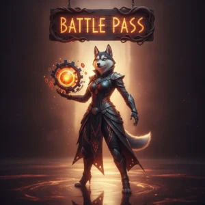 Fantasy artwork of an anthropomorphic husky character, themed around Battle Pass objectives and seasonal content from Call of Duty Black Ops 6.