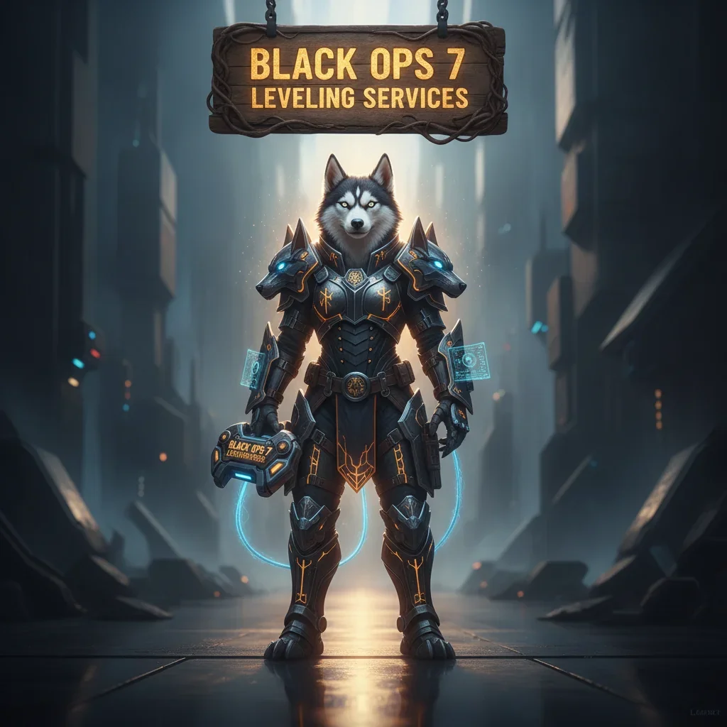 An anthropomorphic Husky character in fantasy attire, inspired by game progression systems and leveling objectives.