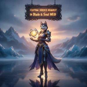 Fantasy artwork of an anthropomorphic husky character in an elaborate fantasy setting, representing custom service content.
