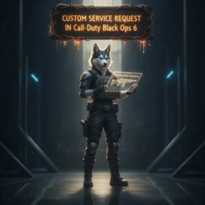 Fantasy artwork featuring an anthropomorphic husky character related to Call of Duty Black Ops 6 content and objectives.
