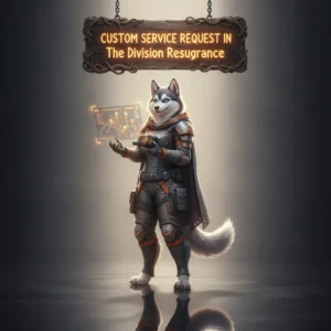 Fantasy game-inspired artwork featuring an anthropomorphic Husky character in a futuristic outfit, representing custom service content.