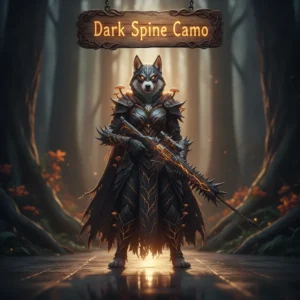 An anthropomorphic husky warrior in fantasy armor, representing Dark Spine Camo content in Call of Duty Black Ops 6.