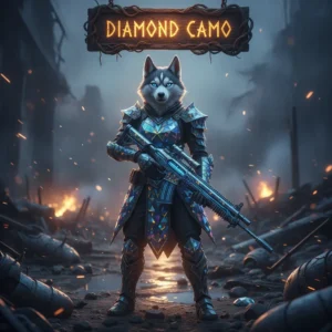 Fantasy artwork featuring an anthropomorphic Husky character in a themed outfit, representing challenging cosmetic reward acquisition and weapon mastery content in Call of Duty Black Ops 6.