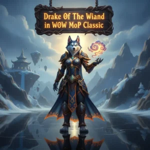 An anthropomorphic husky character with a powerful dragon mount, inspired by the Drake of the East Wind.