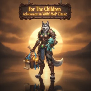 Fantasy artwork featuring an anthropomorphic husky character in an outfit inspired by World of Warcraft: Mists of Pandaria Classic.