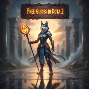 Fantasy game-inspired artwork featuring an anthropomorphic husky character in an ancient, mystical setting.