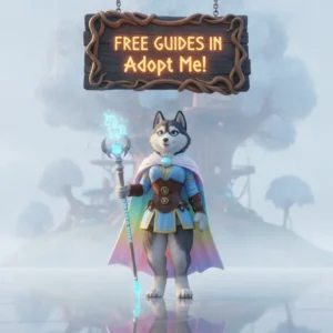 An anthropomorphic Husky character in a fantasy setting, representing game-related content and objectives.