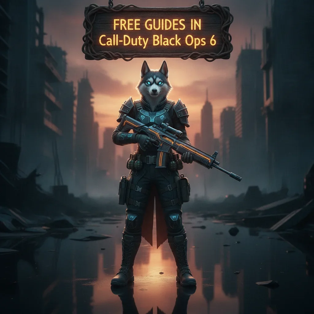 Fantasy game-inspired artwork featuring an anthropomorphic husky character in a themed outfit, related to Call of Duty Black Ops 6 content.