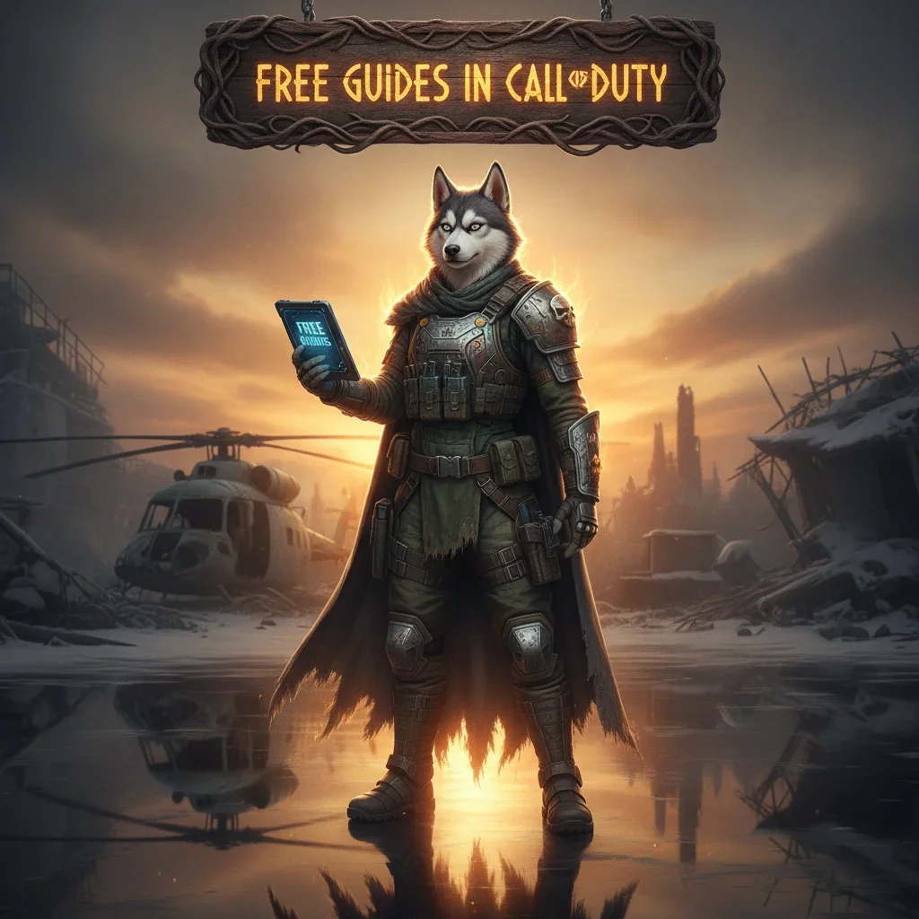 A fantasy game-inspired artwork featuring an anthropomorphic husky character in a themed outfit, set in a mystical environment.