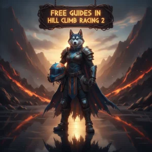 Fantasy artwork featuring an anthropomorphic Husky character, themed around guides and progression content.