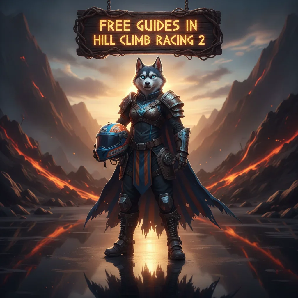Fantasy artwork featuring an anthropomorphic Husky character, themed around guides and progression content.
