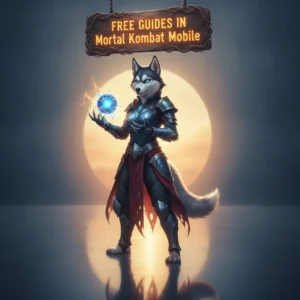 An anthropomorphic Husky character in fantasy attire, inspired by Mortal Kombat Mobile game content and strategic guides.