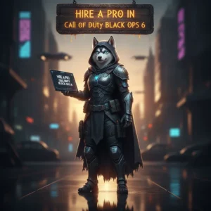 An anthropomorphic Husky character in tactical gear, themed around Call of Duty Black Ops 6 content and challenges.