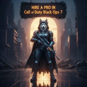 Fantasy game-inspired artwork featuring an anthropomorphic husky character in an epic, action-oriented setting related to professional gameplay.