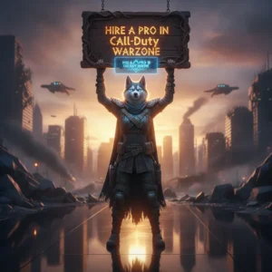 Fantasy artwork featuring an anthropomorphic Husky character, inspired by Call of Duty Warzone objectives and challenges.