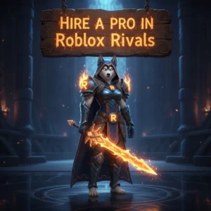 A fantasy game-inspired image featuring an anthropomorphic Husky character in elaborate armor, set within a magical game environment.
