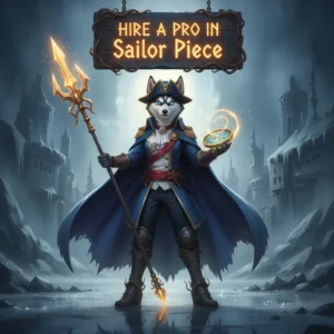 Anthropomorphic Husky character in fantasy attire, inspired by Sailor Piece content and game objectives.